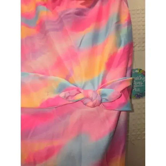 Breaking Waves Girls Size 10 One Piece Swimsuit Rainbow Swim BathingSuit 7316 - Picture 2 of 6